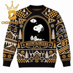 Appalachian State Mountaineers Snoopy Logo Christmas Ugly Sweater