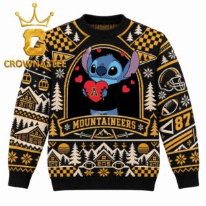 Appalachian State Mountaineers Stitch Heart Christmas Ugly Sweater