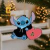 Appalachian State Mountaineers Stitch In Heart Christmas Ornament