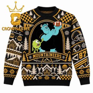 Appalachian State Mountaineers Sully And Mike Monsters Football Christmas Ugly Sweater