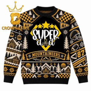 Appalachian State Mountaineers Supper Dad Christmas Ugly Sweater