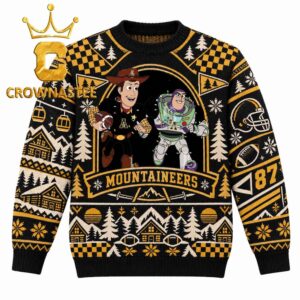 Appalachian State Mountaineers Woody And Buzz Lightyear Toy Story Football Christmas Ugly Sweater