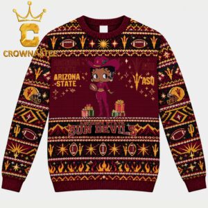 Arizona State Sun Devils Betty Boop Cowboy Football Christmas Ugly Sweatshirt
