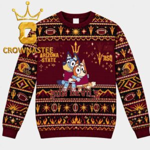 Arizona State Sun Devils Bluey And Bingo Christmas Gift Ugly Sweater