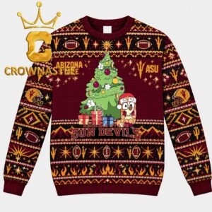 Arizona State Sun Devils Bluey Chilli Christmas Tree Ugly Sweater