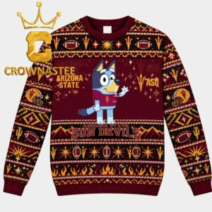 Arizona State Sun Devils Bluey Christmas Pattern Ugly Sweater