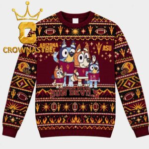 Arizona State Sun Devils Bluey Family Christmas Ugly Sweater