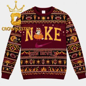 Arizona State Sun Devils Bluey Halloween Nike Christmas Ugly Sweater