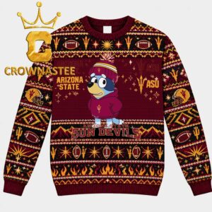 Arizona State Sun Devils Bluey Hoodie Christmas Ugly Sweater