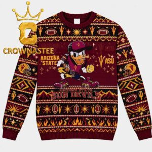Arizona State Sun Devils Donal Duck Christmas Pattern Ugly Sweater