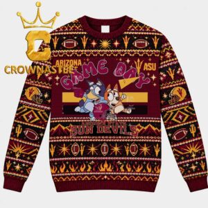 Arizona State Sun Devils Game Day Bluey Christmas Ugly Sweater