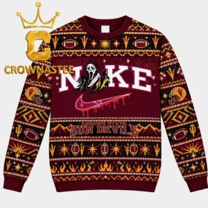 Arizona State Sun Devils Ghostface Nike Christmas Ugly Sweater