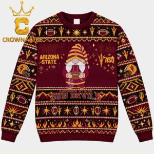 Arizona State Sun Devils Gnome Funny Rugby Christmas Ugly Sweatshirt