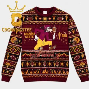 Arizona State Sun Devils Goofy Circus Football Christmas Ugly Sweatshirt