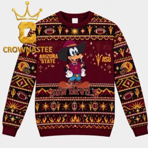 Arizona State Sun Devils Goofy Cowboy Christmas Ugly Sweater