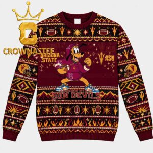 Arizona State Sun Devils Goofy Disney Football Christmas Ugly Sweater