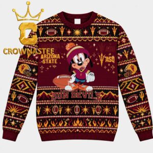 Arizona State Sun Devils Goofy Football Christmas Pattern Ugly Sweater