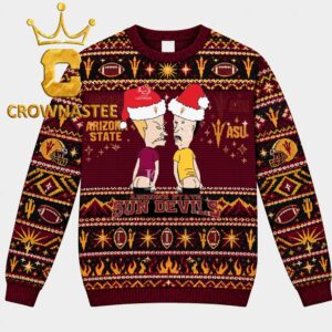 Arizona State Sun Devils Merry Kiss Myass Christmas Ugly Sweater