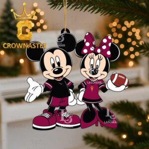 Arizona State Sun Devils Mickey Minnie Football Christmas Tree Decor Ornament