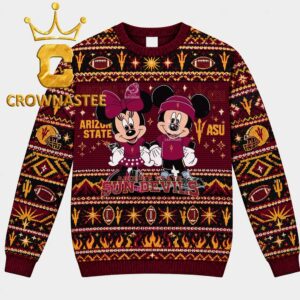 Arizona State Sun Devils Mickey Minnie Mouse Disney Christmas Ugly Sweater