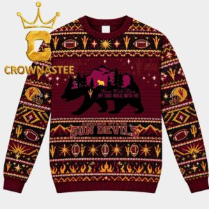 Arizona State Sun Devils My Dad Walk With Me Christmas Ugly Sweater