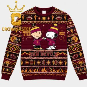 Arizona State Sun Devils NCAA Snoopy Football Christmas Ugly Sweater