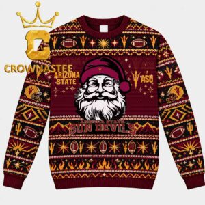 Arizona State Sun Devils Santa Claus Football Christmas Ugly Sweater