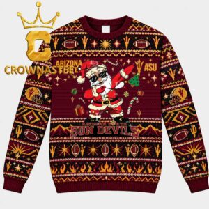 Arizona State Sun Devils Santa Claus Football Christmas Ugly Sweatshirt