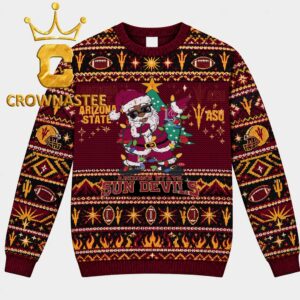 Arizona State Sun Devils Santa Claus NCAA Football Christmas Ugly Sweater