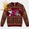 Arizona State Sun Devils Snoopy Football Heart NCAA Christmas Ugly Sweater