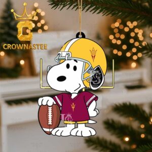 Arizona State Sun Devils Snoopy Player Football Christmas Ornament