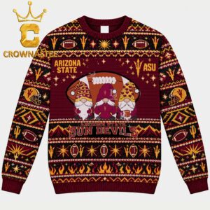 Arizona State Sun Devils Three Gnome Football Christmas Ugly Sweatshirt