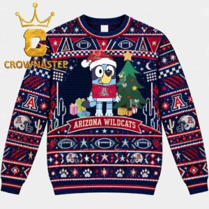 Arizona Wildcats Christmas Bluey Tree Christmas Ugly Sweater