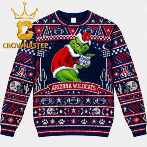 Arizona Wildcats Grinch Stole Secondary Logo Christmas Ugly Sweater