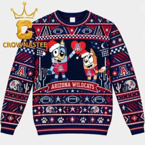 Arizona Wildcats Love Bluey NCAA Football Christmas Gift Ugly Sweater