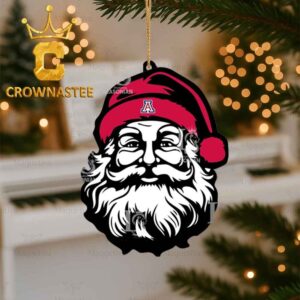 Arizona Wildcats Santa Claus Head NCAA Football Christmas Tree Decor Ornament
