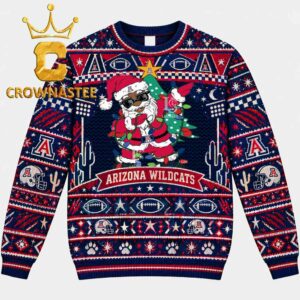 Arizona Wildcats Santa Claus NCAA Football Christmas Ugly Sweater