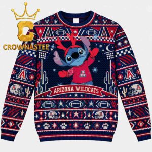 Arizona Wildcats Stitch Santa Christmas Ugly Sweater