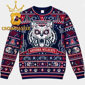Arizona Wildcats Sugar Skull Christmas Ugly Sweater