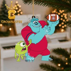 Arizona Wildcats Sully And Mike Monsters Football Christmas Tree Decor Ornament
