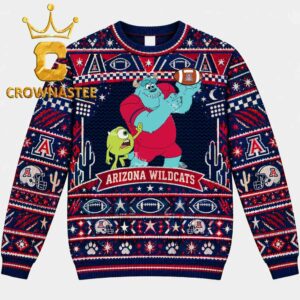 Arizona Wildcats Sully And Mike Monsters Football Christmas Ugly Sweater
