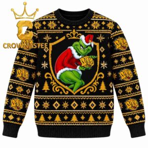 Arkansas Pine Bluff Golden Lions Grinch Stolen Logo Christmas Ugly Sweater