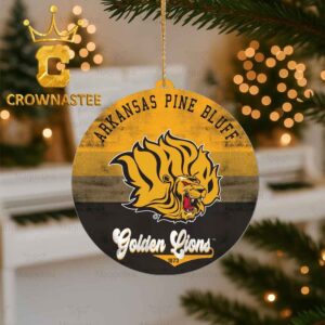 Arkansas Pine Bluff Golden Lions Logo Christmas Ceramic Ornament