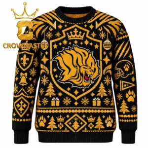 Arkansas Pine Bluff Golden Lions Logo Christmas Ugly Sweater