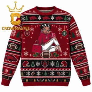 Arkansas Razorbacks Awesome Betty Boop Christmas Ugly Sweater