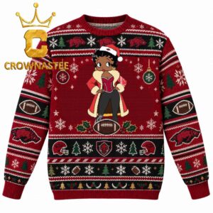 Arkansas Razorbacks Betty Boop Queen Christmas Ugly Sweater