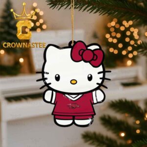Arkansas Razorbacks Cute Hello Kitty Christmas Ornament