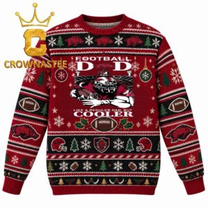 Arkansas Razorbacks Football Dad Cooler Christmas Ugly Sweater