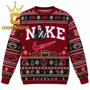 Arkansas Razorbacks Ghostface Nike Christmas Ugly Sweater