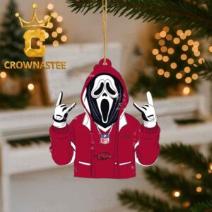 Arkansas Razorbacks Ghostface Scream Football Christmas Ornament